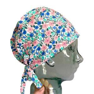 Handmade Boho Floral Hair Bonnet - One Size 🌸